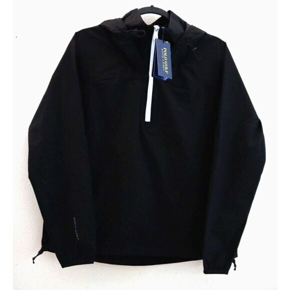 Polo Golf Ralph Lauren Women Sz XS Black 1/2 Zip Hooded Windbreaker Jacket - Picture 1 of 14